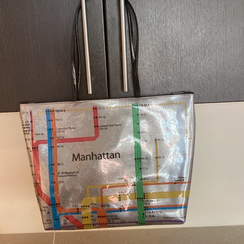 COPY - Map of the five boroughs of Manhattan tote very sparkly